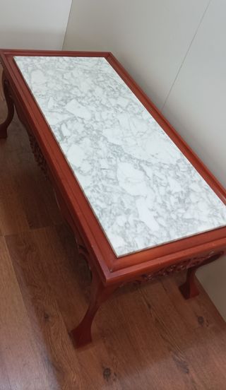 MESA AUXILIAR  MADERA Y MÁRMOL