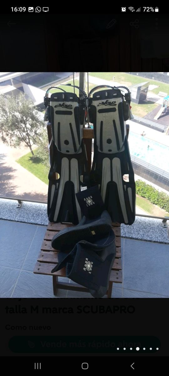 Traje buceo ,aletas ,cinturón con plomos