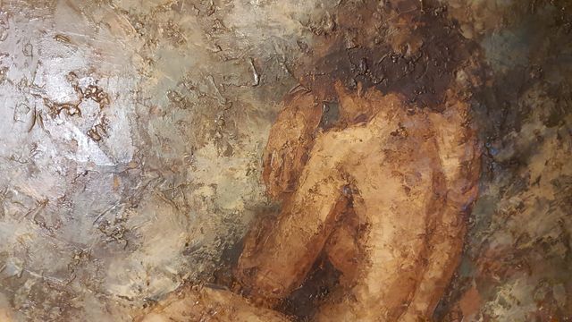 Óleo Impresionista Edward Barton. Arte.