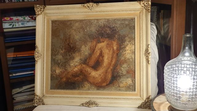 Óleo Impresionista Edward Barton. Arte.