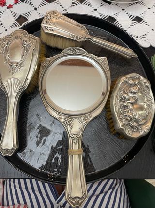 juego de tocador en plata