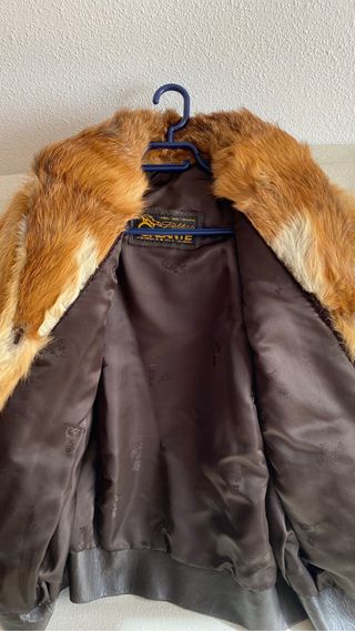 Cazadora / chaquetón de zorro y cuero