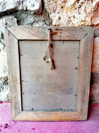 Cuadro antiguo con imagen niño comunión