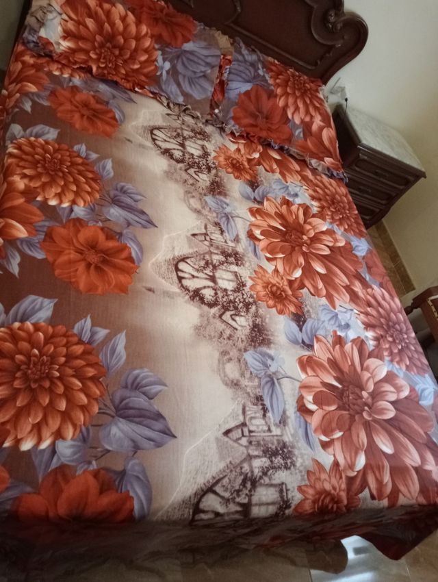 Colcha con 2 cojines nueva