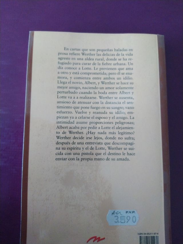 Penas del joven Werther / Goethe