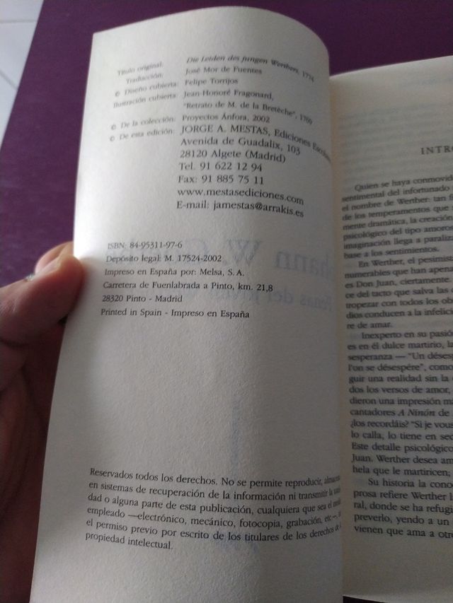 Penas del joven Werther / Goethe
