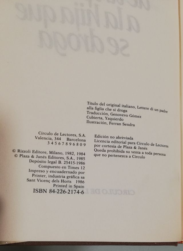 Libro Cartas de un padre a la hija que se droga