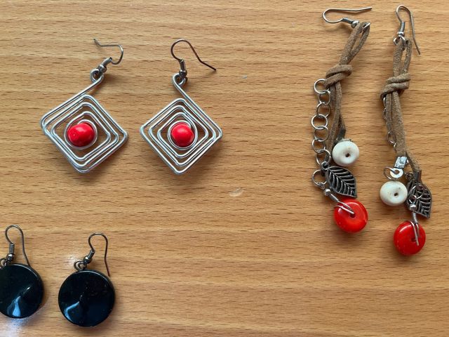 Lote 12 pares pendientes bisutería