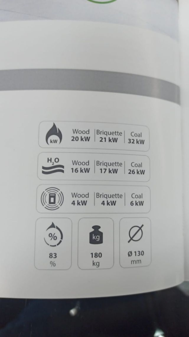 Hidroestufa cocina leña 32kw