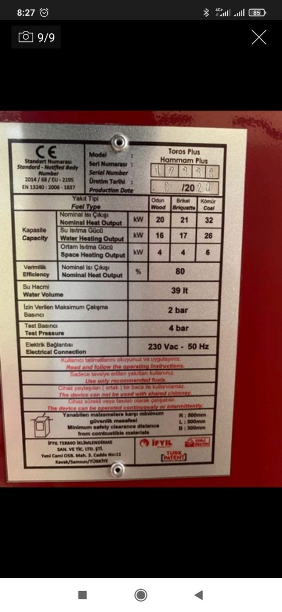 Hidroestufa cocina leña 32kw