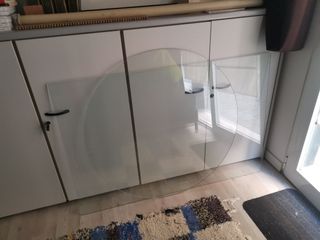 Tablero de vidrio de 90 cm de diámetro