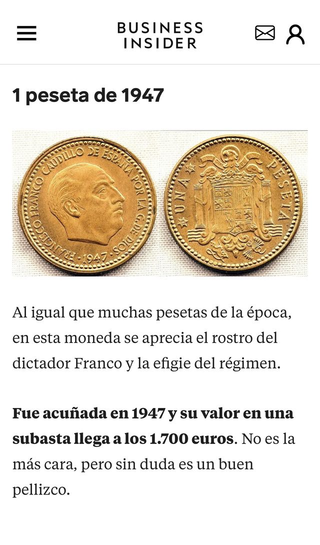 Peseta del año 1947
