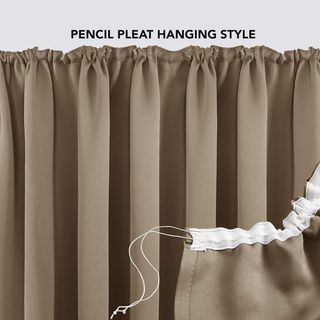 Cortinas opacas térmicas caqui o beige 140x260cm