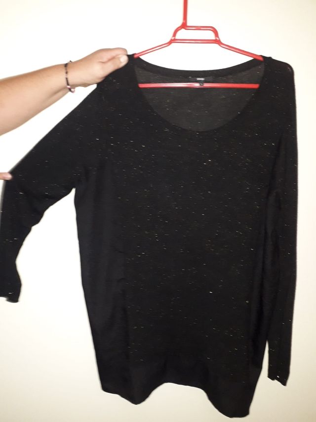 Camiseta de manga larga de punto negra