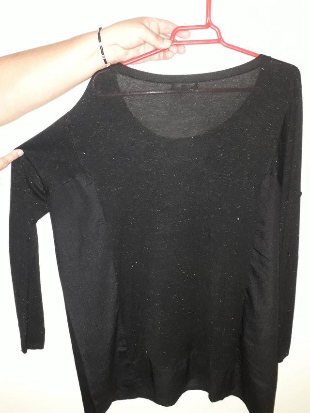 Camiseta de manga larga de punto negra