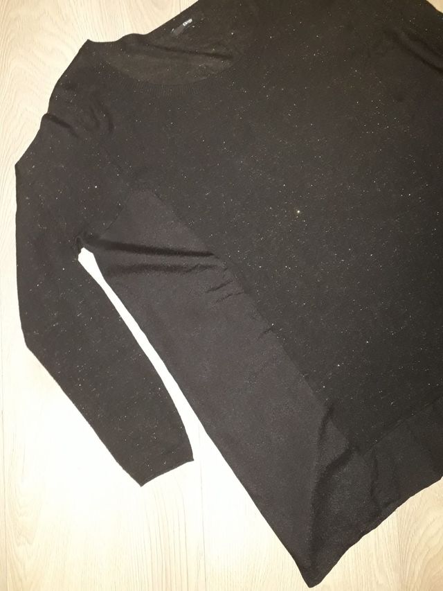 Camiseta de manga larga de punto negra