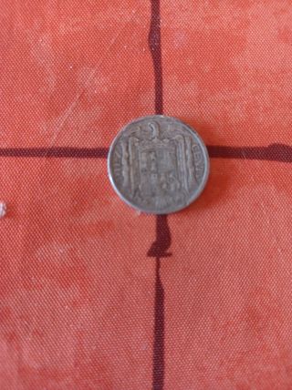 Lote 2 moneda España 1945, 10 cent. Figura arquero