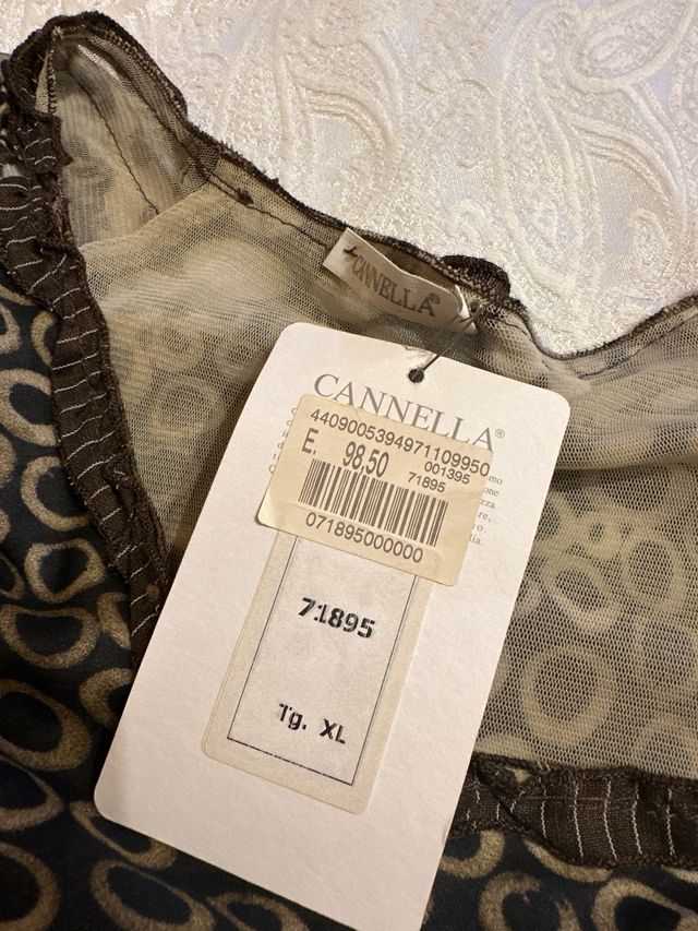 Vestito Cannella con fantasie e pietre