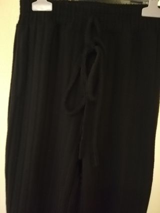 Pantalón palazzo negro mujer T. S