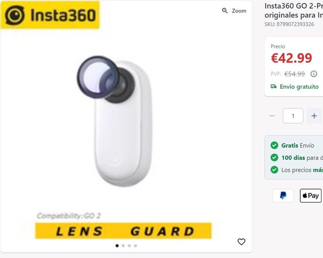 Filtro / Lente cristal original Insta go2 + regalo