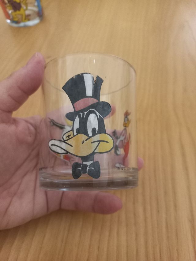 Bicchiere vintage Nutella Daffy Duck anni '88-'90