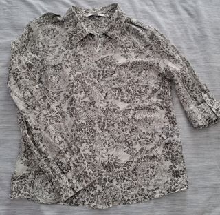 Camisa blanca y gris perla de Sud Express