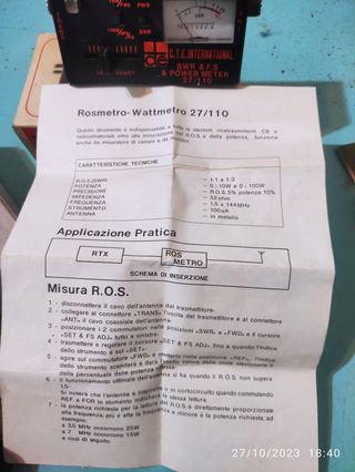 Rosmetro/Wattmetro/Misuratore di campo