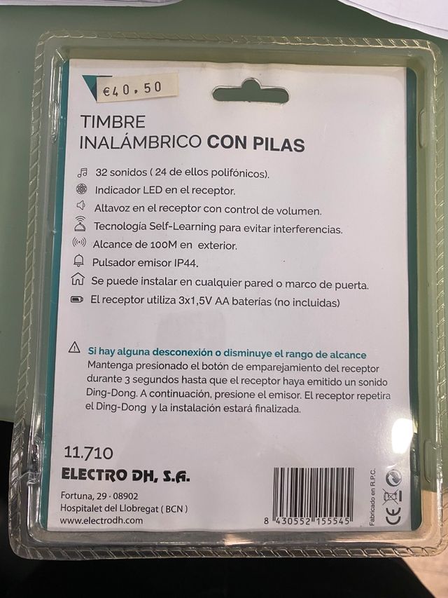 Timbre inalambrico NUEVO con el embalaje