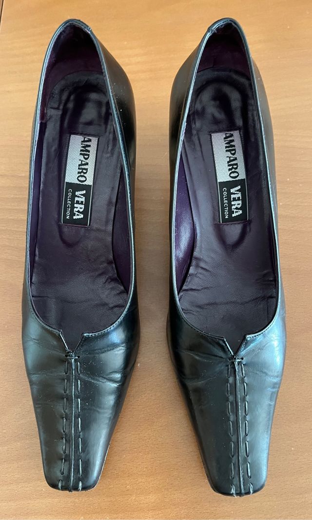 Zapato negro mujer piel T 39