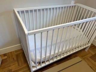 Cuna bebe madera blanca 60*120