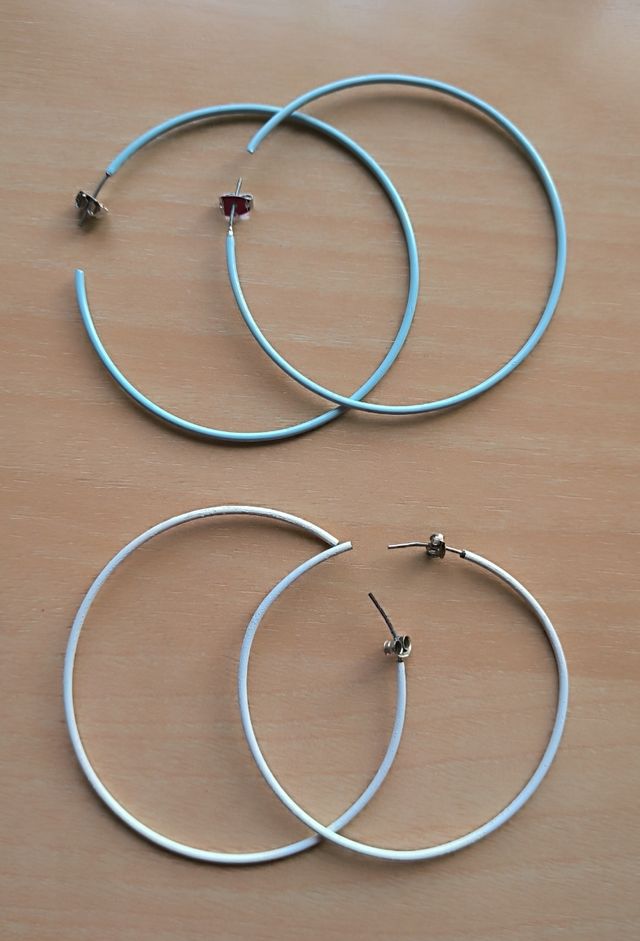2 pares de pendientes aros 