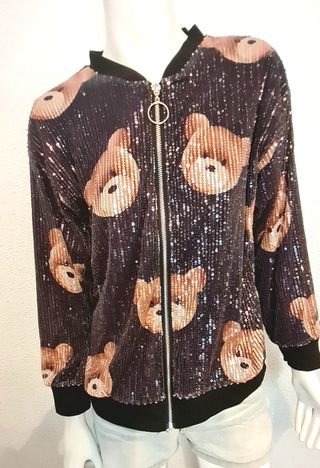 Chaqueta bomber lentejuelas osos
