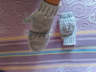 Manoplas/guantes grises de lana