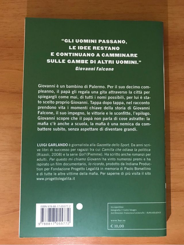 Libro “Per questo mi chiamo Giovanni”