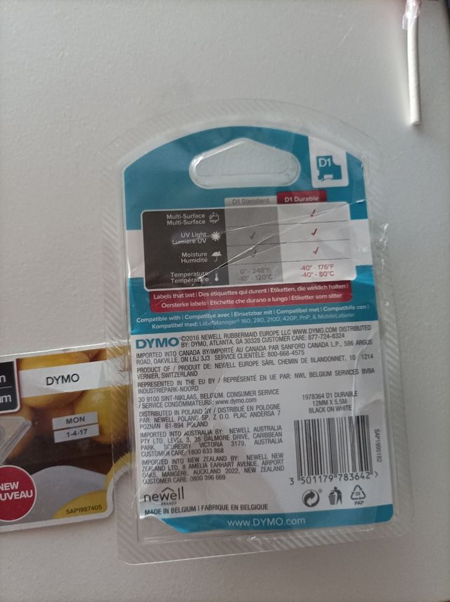 Etiquetas Dymo 12 mm