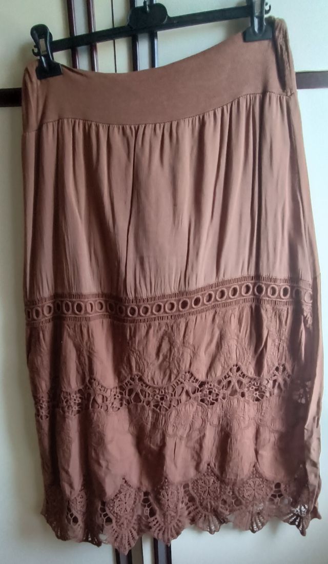Gonna lunga da donna marrone taglia XL