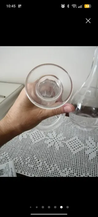 Botella cristal antigua. Ideal para mesa festiva.