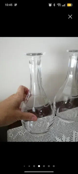 Botella cristal antigua. Ideal para mesa festiva.