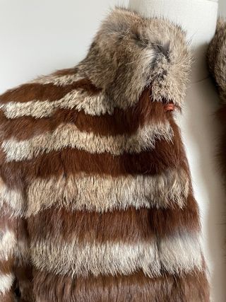 Abrigo de piel beige y marron NUEVO