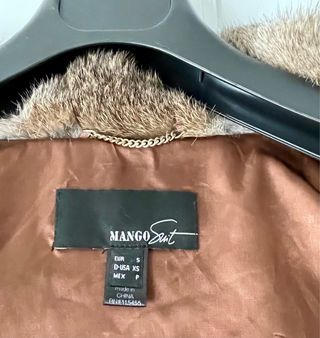 Abrigo de piel beige y marron NUEVO