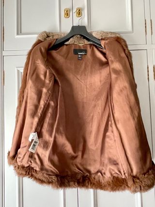 Abrigo de piel beige y marron NUEVO
