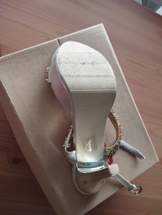 Zapatos / Sandalias de fiesta plataforma dorados