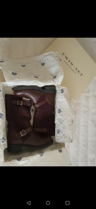 Twin Set stivaletti pelle e montone 37