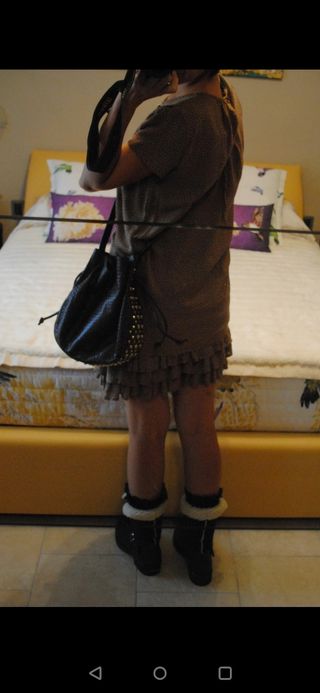 Twin Set vestito corto balze viscosa pois S