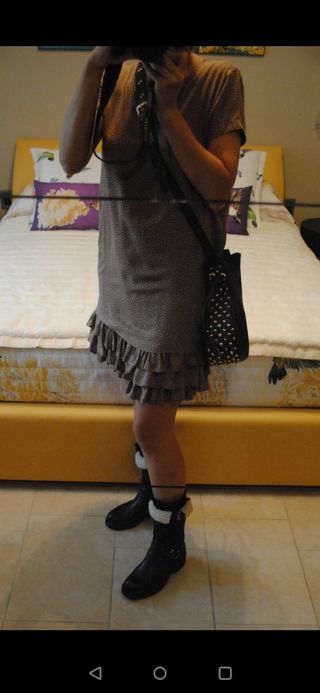 Twin Set vestito corto balze viscosa pois S