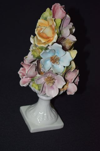 Jarra decorativa flores ceramica-made in Italia