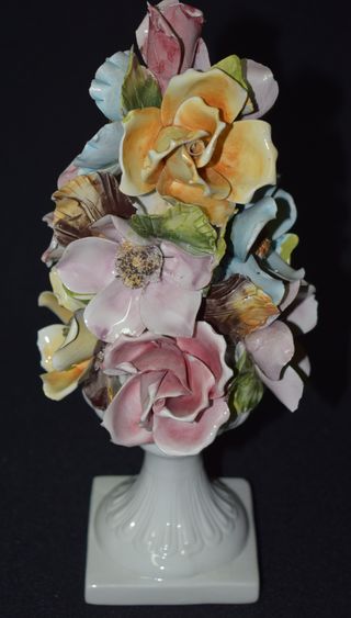 Jarra decorativa flores ceramica-made in Italia