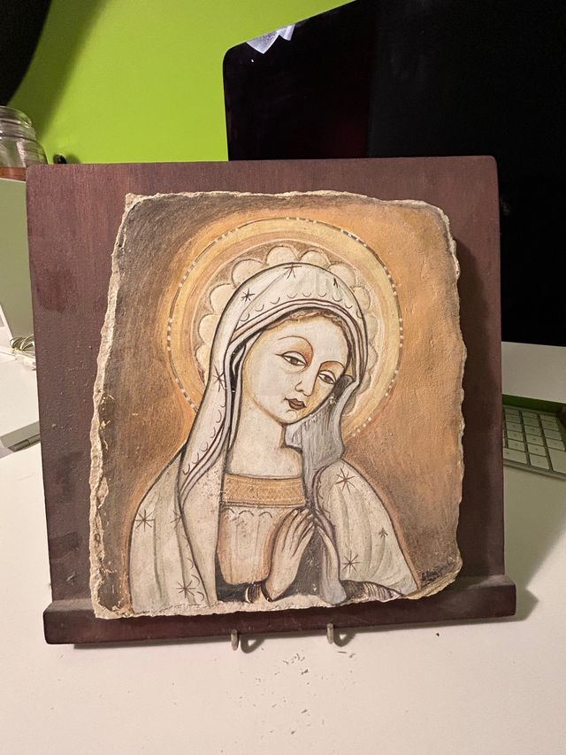 affresco su tufo e legno di Madonna