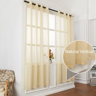 NUEVAS Cortinas de gasa tipo lino beige 140x225cm