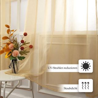 NUEVAS Cortinas de gasa tipo lino beige 140x225cm